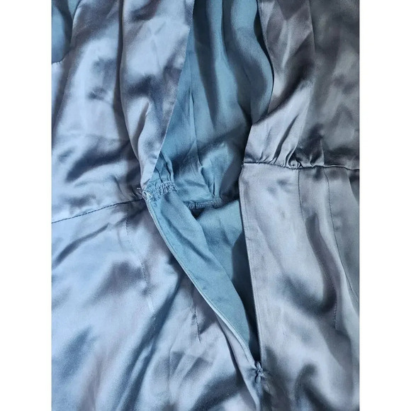 NWD By Anthropologie Mock-Neck Draped Silk Dress Size 8 Slate #GC212 - Picture 8 of 14